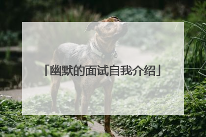 幽默的面试自我介绍
