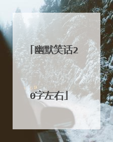 幽默笑话20字左右