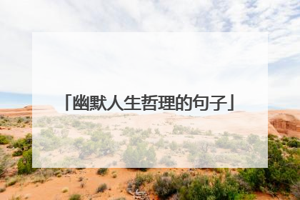 幽默人生哲理的句子