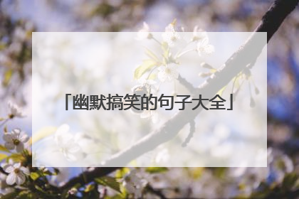 幽默搞笑的句子大全