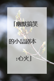 幽默搞笑的小品剧本:心火