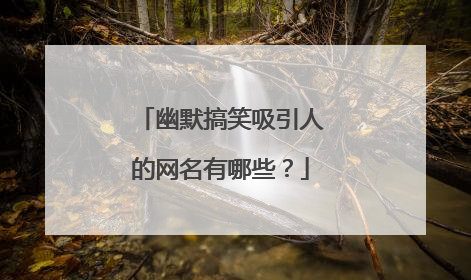 幽默搞笑吸引人的网名有哪些？