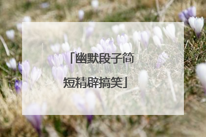 幽默段子简短精辟搞笑