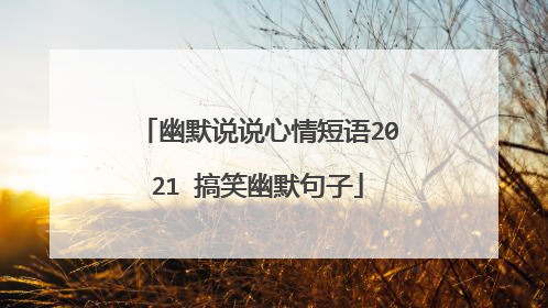 幽默说说心情短语2021 搞笑幽默句子