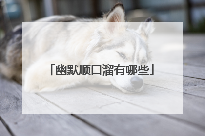 幽默顺口溜有哪些