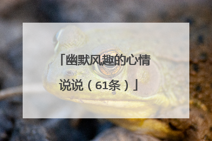幽默风趣的心情说说（61条）