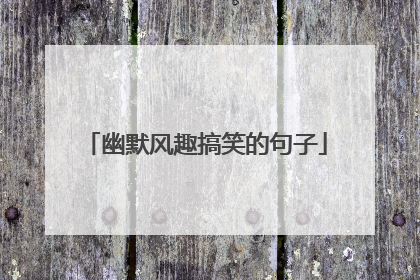幽默风趣搞笑的句子