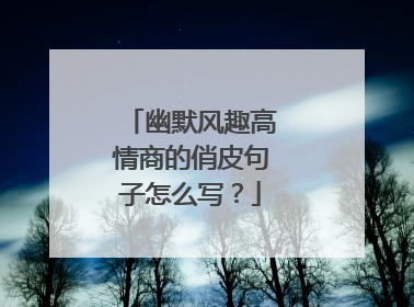 幽默风趣高情商的俏皮句子怎么写?