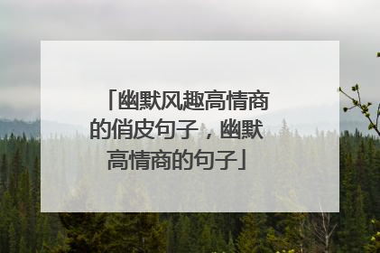 幽默风趣高情商的俏皮句子，幽默高情商的句子