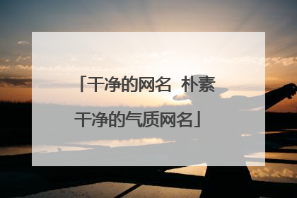 干净的网名 朴素干净的气质网名