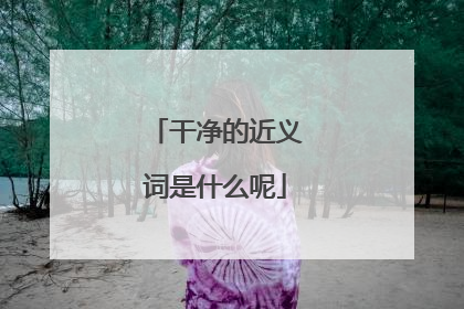 干净的近义词是什么呢