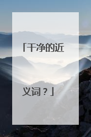 干净的近义词？