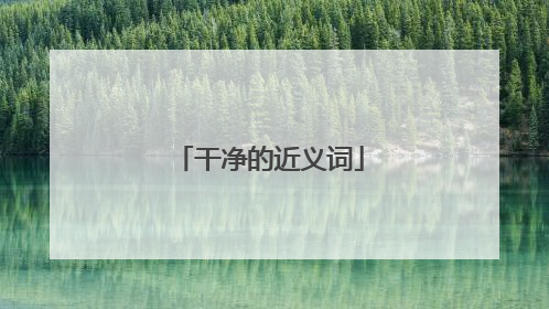 干净的近义词