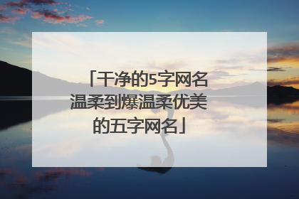 干净的5字网名温柔到爆温柔优美的五字网名