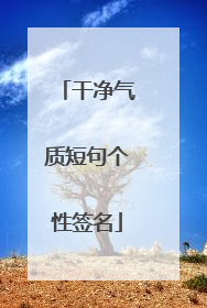 干净气质短句个性签名
