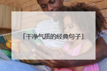 干净气质的经典句子