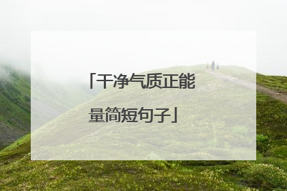 干净气质正能量简短句子