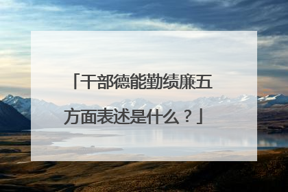 干部德能勤绩廉五方面表述是什么？