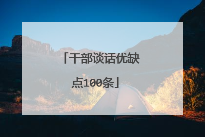 干部谈话优缺点100条