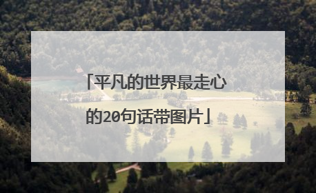 平凡的世界最走心的20句话带图片