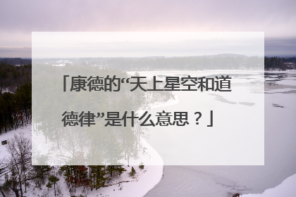 康德的“天上星空和道德律”是什么意思?
