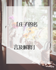 庄子的名言及解释