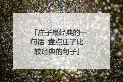 庄子最经典的一句话 盘点庄子比较经典的句子