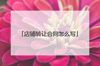 店铺转让合同怎么写