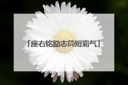 座右铭励志简短霸气