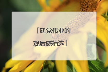 建党伟业的观后感精选