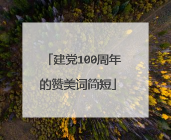 建党100周年的赞美词简短