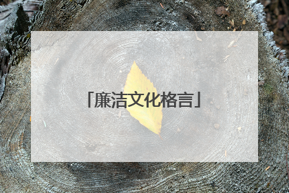 廉洁文化格言