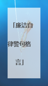 廉洁自律警句格言