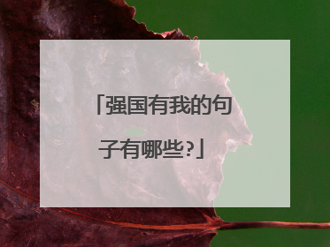 强国有我的句子有哪些?