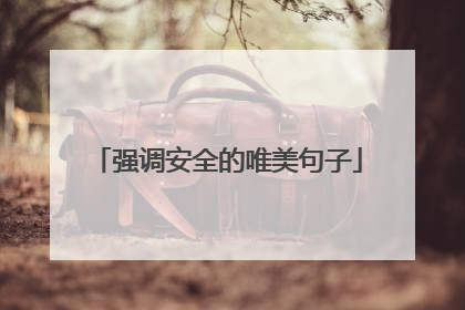 强调安全的唯美句子