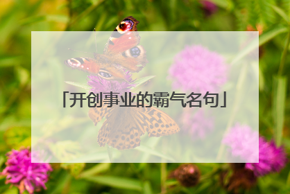 开创事业的霸气名句