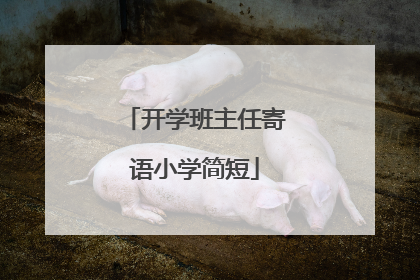 开学班主任寄语小学简短