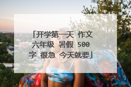 开学第一天 作文 六年级 暑假 500字 很急 今天就要