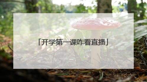 开学第一课咋看直播