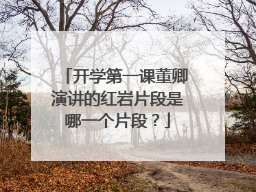 开学第一课董卿演讲的红岩片段是哪一个片段?