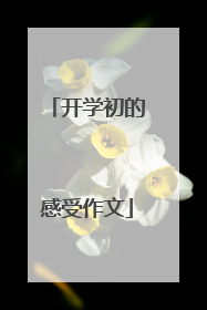开学初的感受作文
