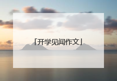 开学见闻作文