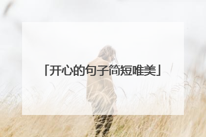 开心的句子简短唯美