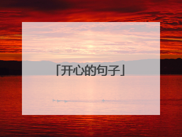 开心的句子