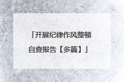 开展纪律作风整顿自查报告【多篇】