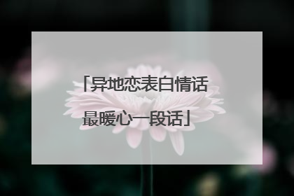 异地恋表白情话最暖心一段话
