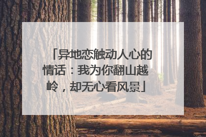 异地恋触动人心的情话:我为你翻山越岭,却无心看风景