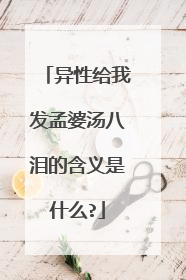 异性给我发孟婆汤八泪的含义是什么?