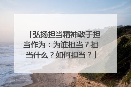 弘扬担当精神敢于担当作为:为谁担当?担当什么?如何担当?