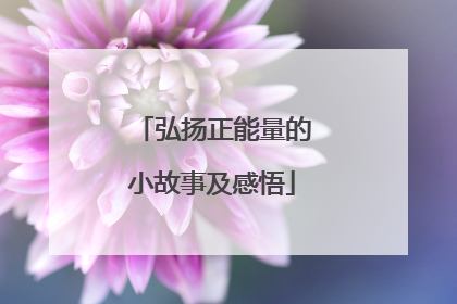 弘扬正能量的小故事及感悟